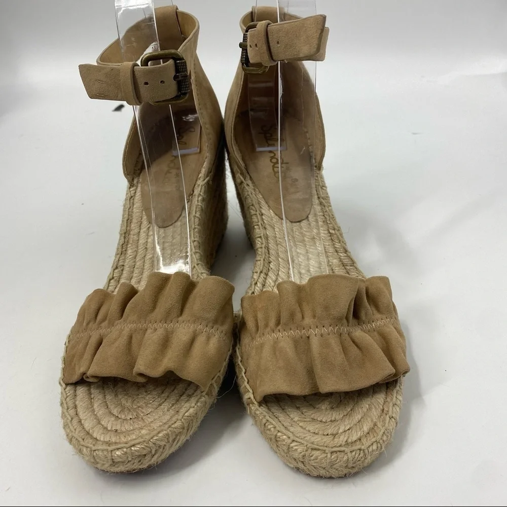 Splendid tan suede espadrille wedge 9.5